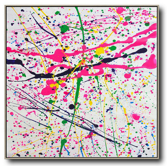 Large Abstract Painting,Oversized Contemporary Art,Modern Paintings On Canvas,Pink,White,Yellow,Black.etc